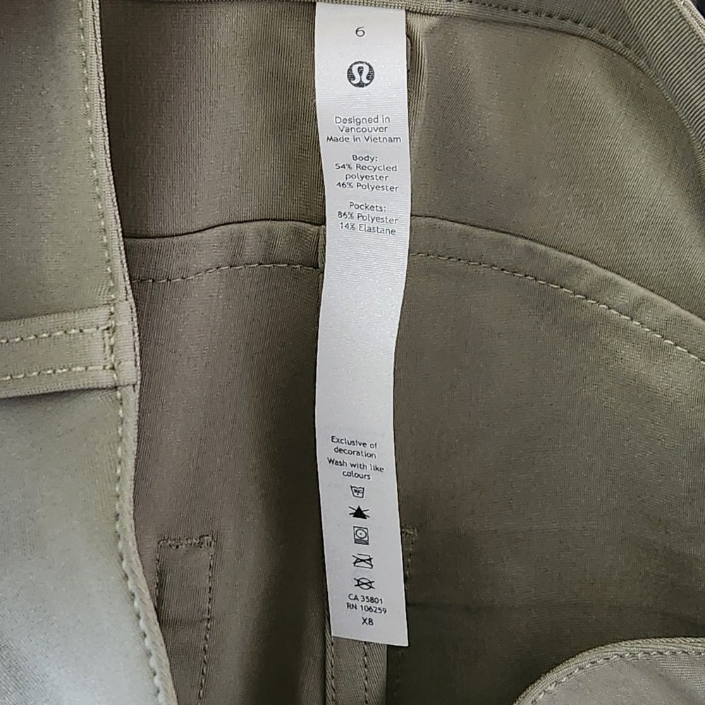 Lululemon City Sleek 5 Pocket Pant 7/8 Womens 6 Rosemary Green Ankle Warpstreme - Picture 5 of 11
